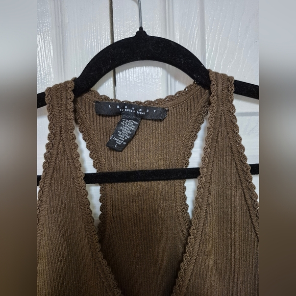 Laundry Brown Halter Dress with Crochet Detail - Picture 2 of 5